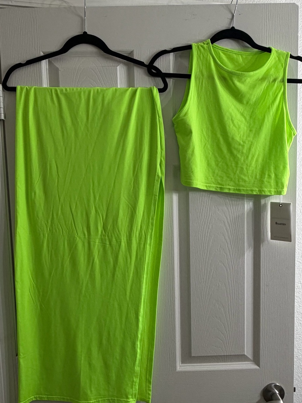 Neon Lime High-Waist Maxi Skirt - Women's Bright Lime Green
